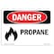 Signmission Safety Sign, OSHA Danger, 5" Height, 7" Width, Propane, Landscape, D-57-L-1537 OS-DS-D-57-L-1537 - alternate 1